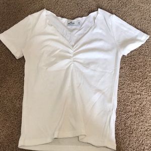 White hollister crop tee